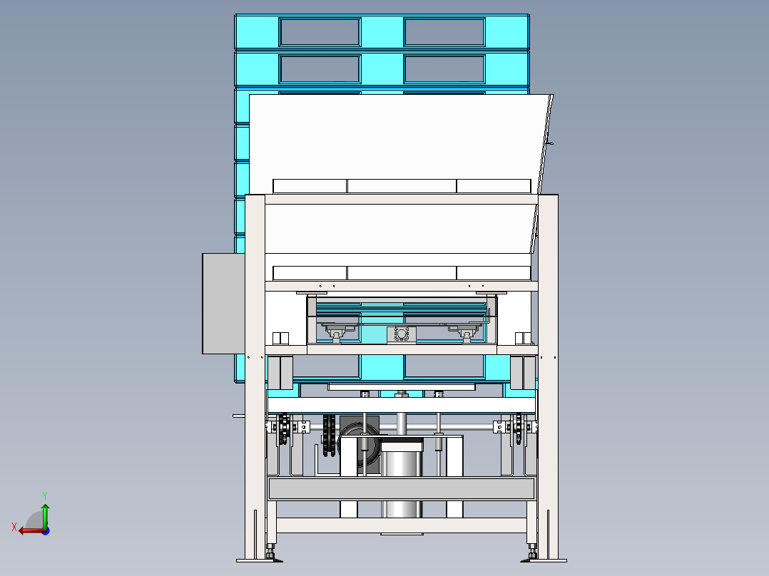 自动托盘分配机托盘栈板输送机3d后视图