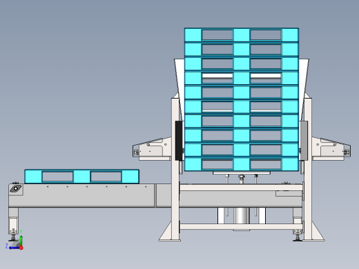 自动托盘分配机托盘栈板输送机3d右视缩略图
