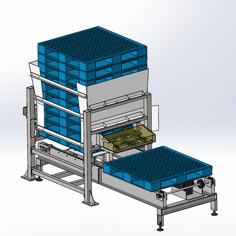 自动托盘分配机托盘栈板输送机3d