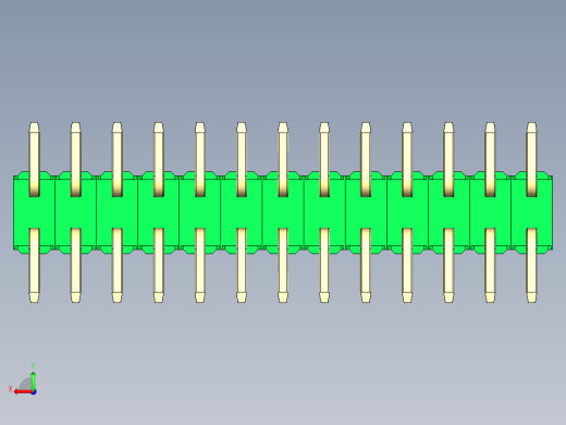 彩色公排针 100mil 2.54mm 系列-DS1022_green_26p_100mil_TypeSMT_rev1.0后视缩略图