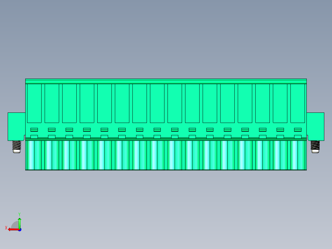 DEGSON 2EDG（M） 系列 5.0mm 螺丝锁紧可插拔接线端子组-2EDGKAM-5.0-16P-14-00AH后视图