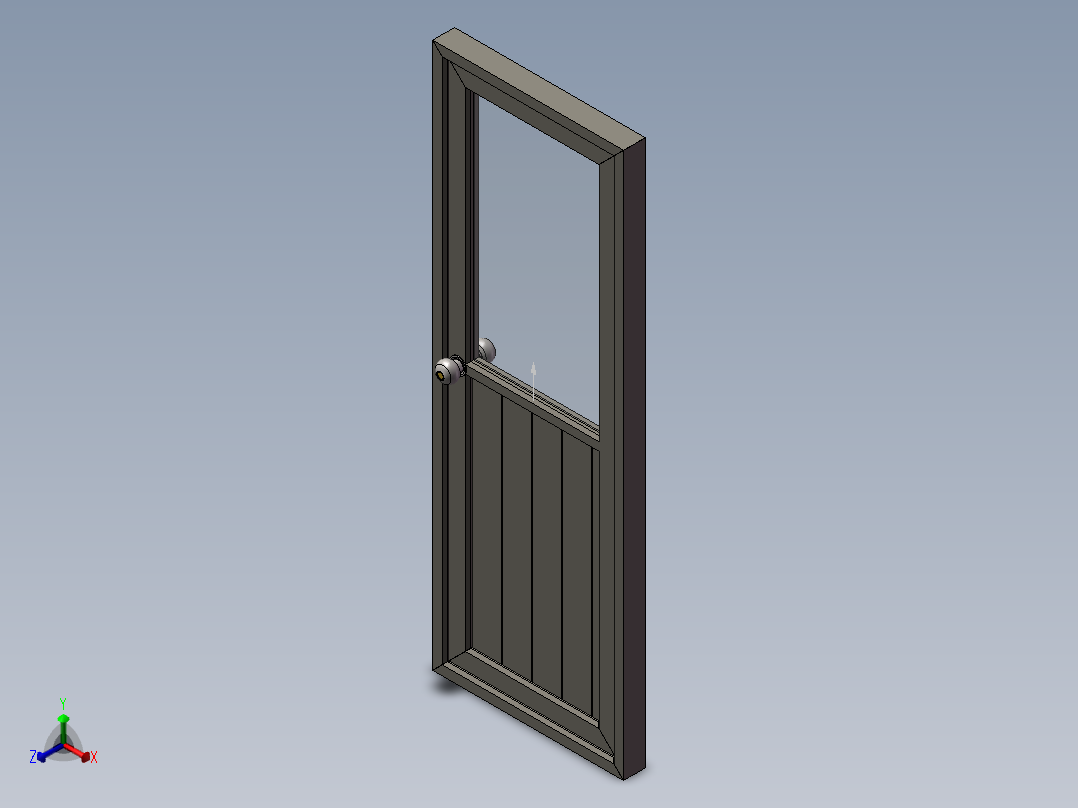 塑钢门正等轴测图