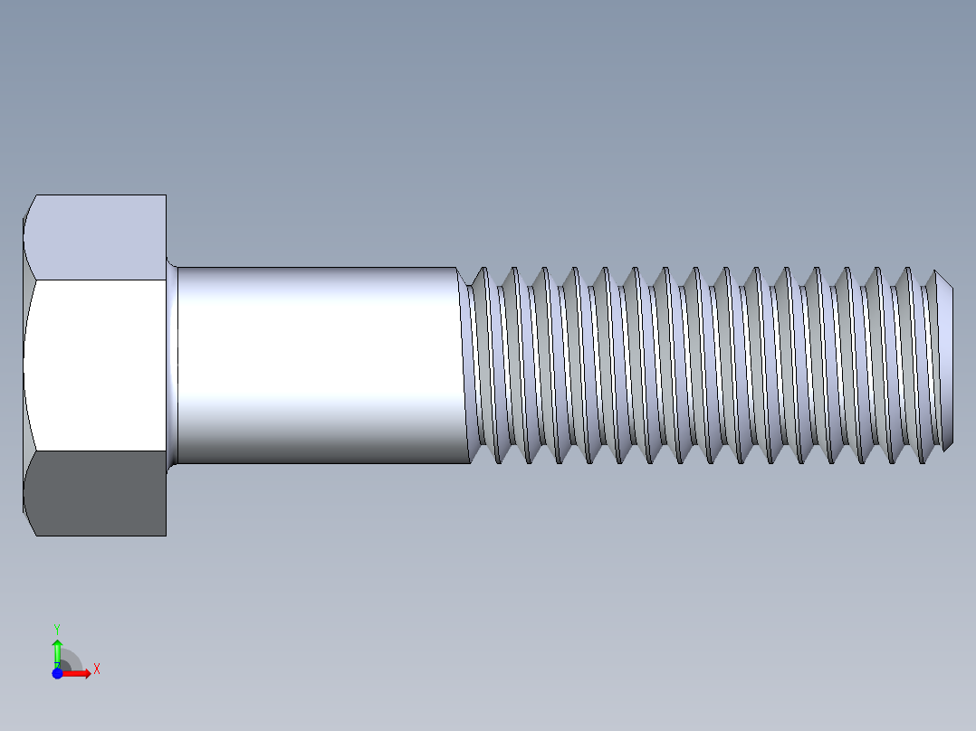 UNC 六角螺栓-Hex Bolt 0.500-13 x 2前视图