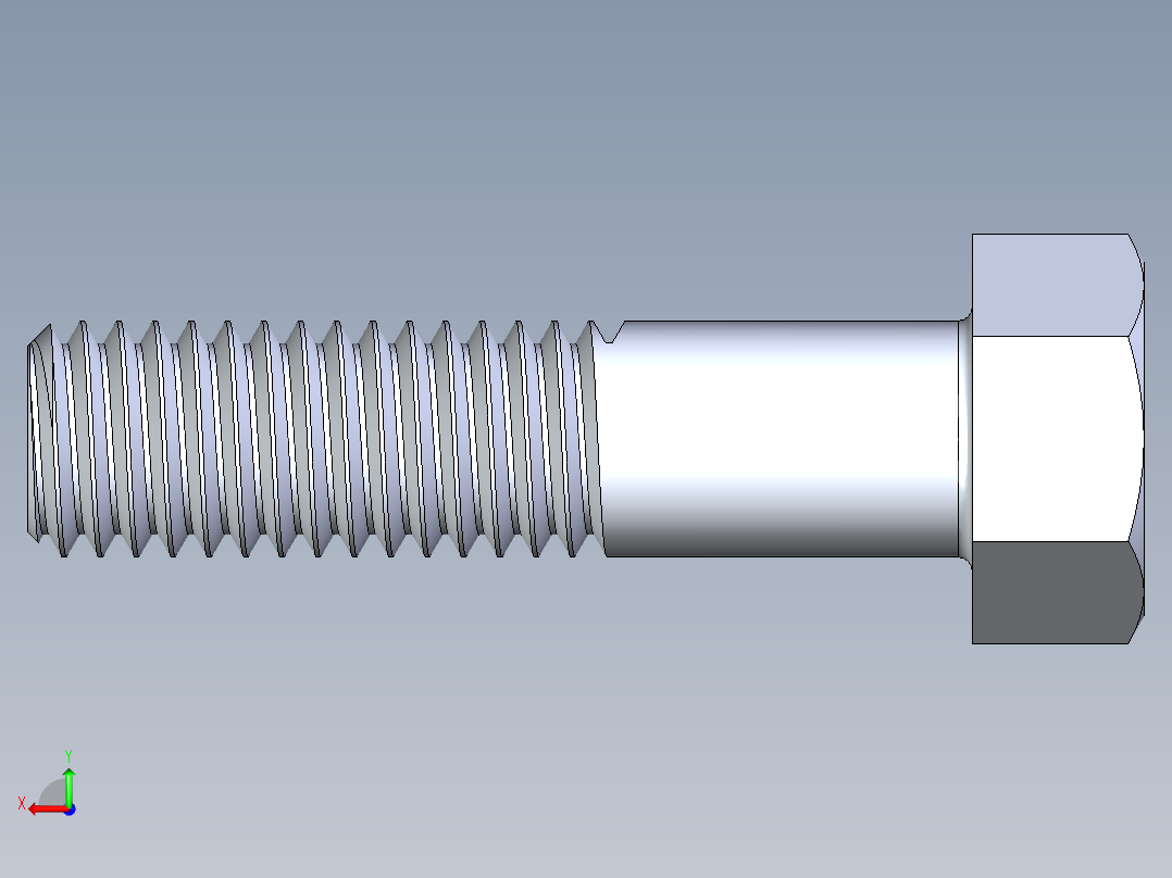 UNC 六角螺栓-Hex Bolt 0.500-13 x 2后视图