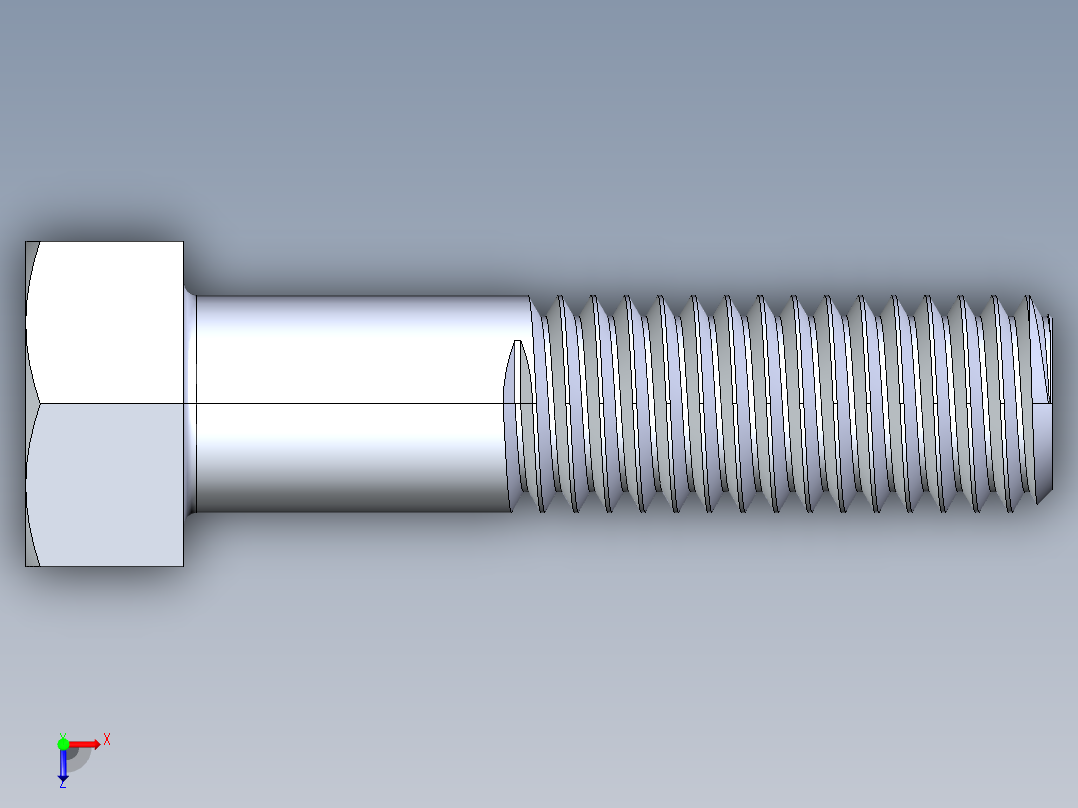 UNC 六角螺栓-Hex Bolt 0.500-13 x 2俯视图