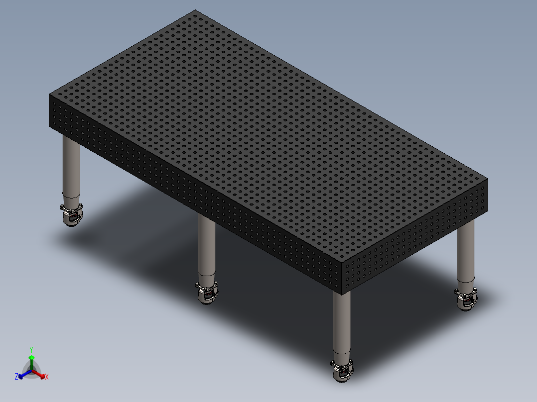 焊接夹具工作台正等轴测图