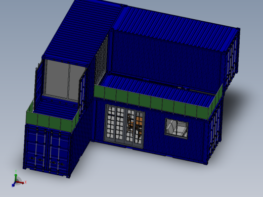 69米高的多层集装箱式房屋设计模型 SW STP IGS