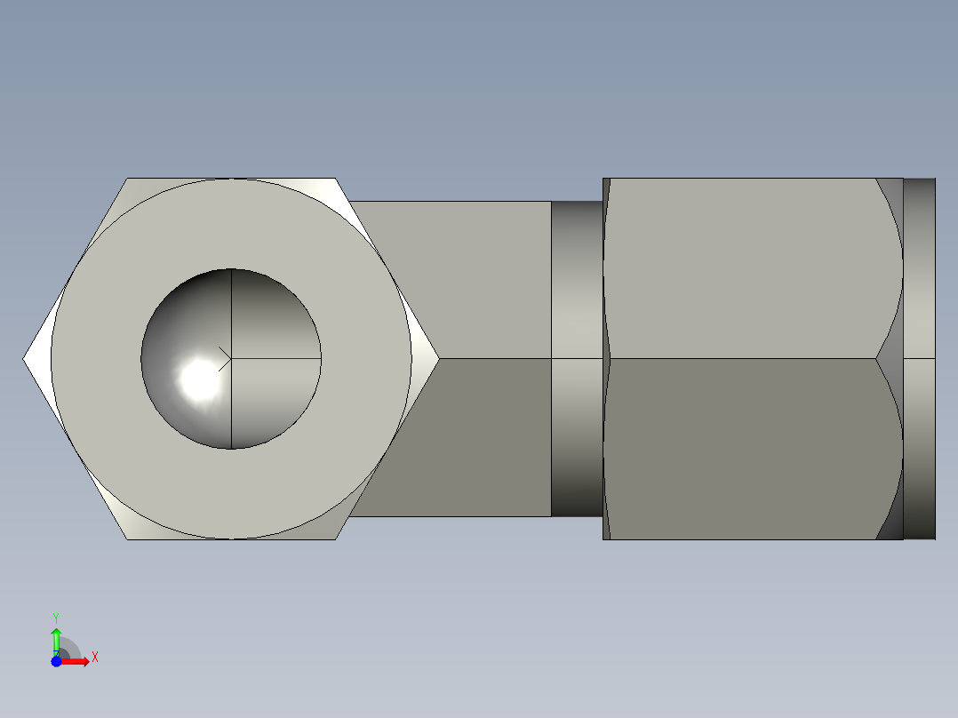 卡套式工业通用硬管接头10_c6bu-s前视图