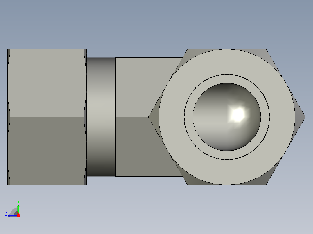 卡套式工业通用硬管接头10_c6bu-s右视图