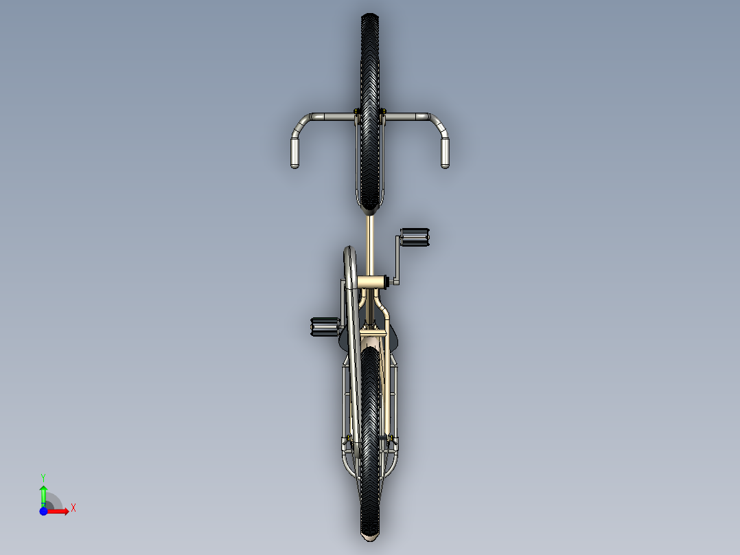 41---自行车step三维图纸模型设计图纸前视图