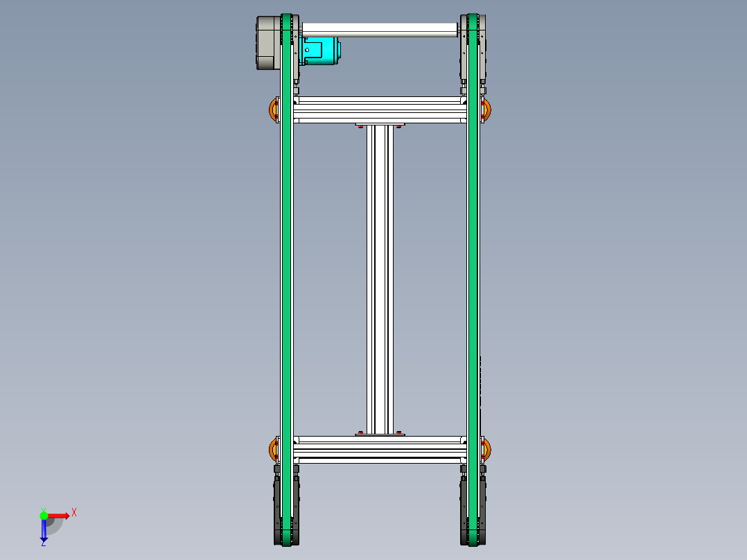 LE-XC4080-齿形同步线左边驱动俯视图
