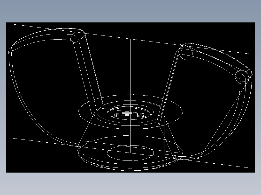 蝶形螺母-WING NUT M4 x 0.7mm Thread.DWG