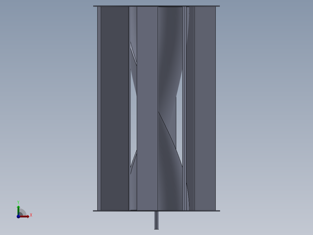 立式风力发电机前视图