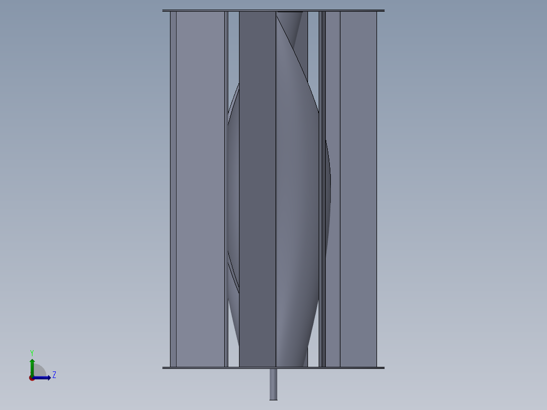 立式风力发电机左视图