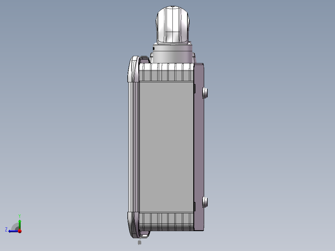 向下顶座+90度箱体连接器+控制箱右视图
