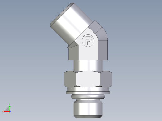 卡套式工业通用硬管接头EO_Adjustable_locknut_45_deg_elbow_VEE06SMOROMDCF后视缩略图