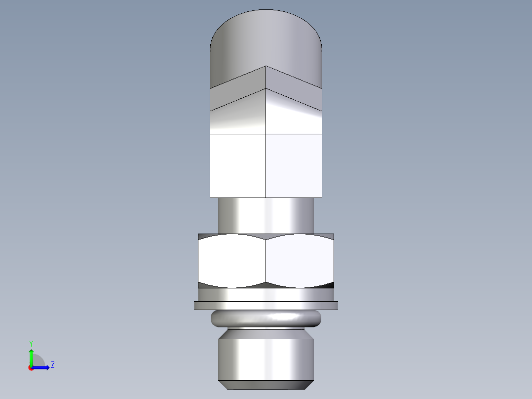 卡套式工业通用硬管接头EO_Adjustable_locknut_45_deg_elbow_VEE06SMOROMDCF左视图