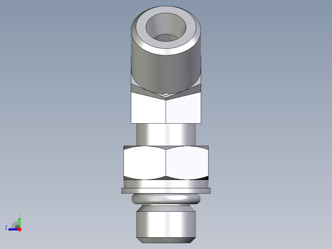 卡套式工业通用硬管接头EO_Adjustable_locknut_45_deg_elbow_VEE06SMOROMDCF右视图