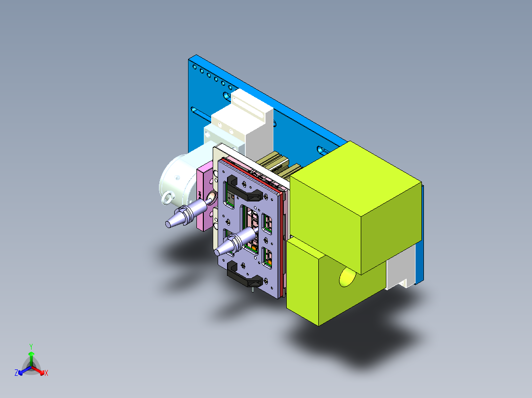 四轴电脑外壳铣侧孔治具模型
