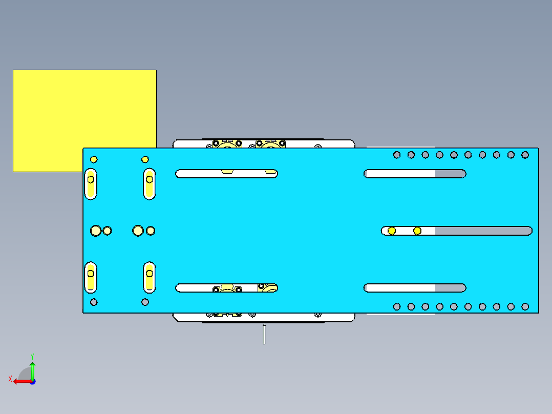 四轴电脑外壳铣侧孔治具模型后视图