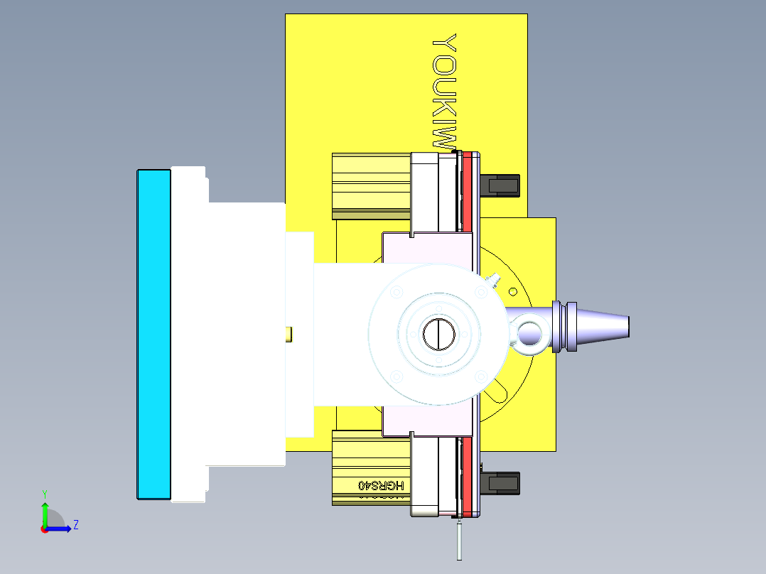 四轴电脑外壳铣侧孔治具模型左视图