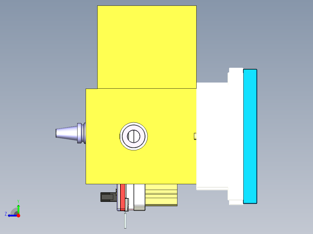 四轴电脑外壳铣侧孔治具模型右视图