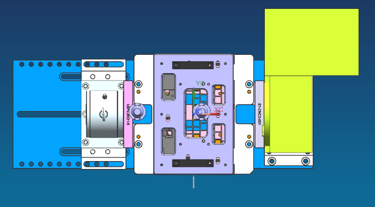 四轴电脑外壳铣侧孔治具模型