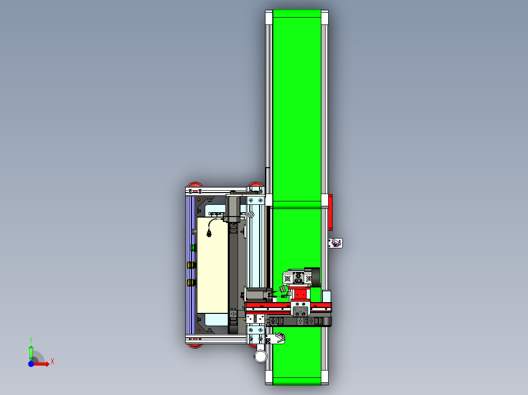 PICK AND PLACE 3轴拾取并放置结构前视图