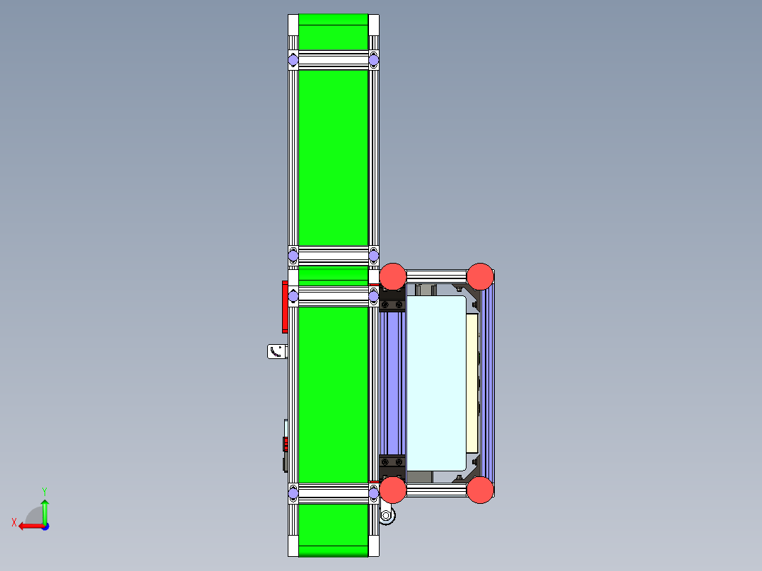 PICK AND PLACE 3轴拾取并放置结构后视图
