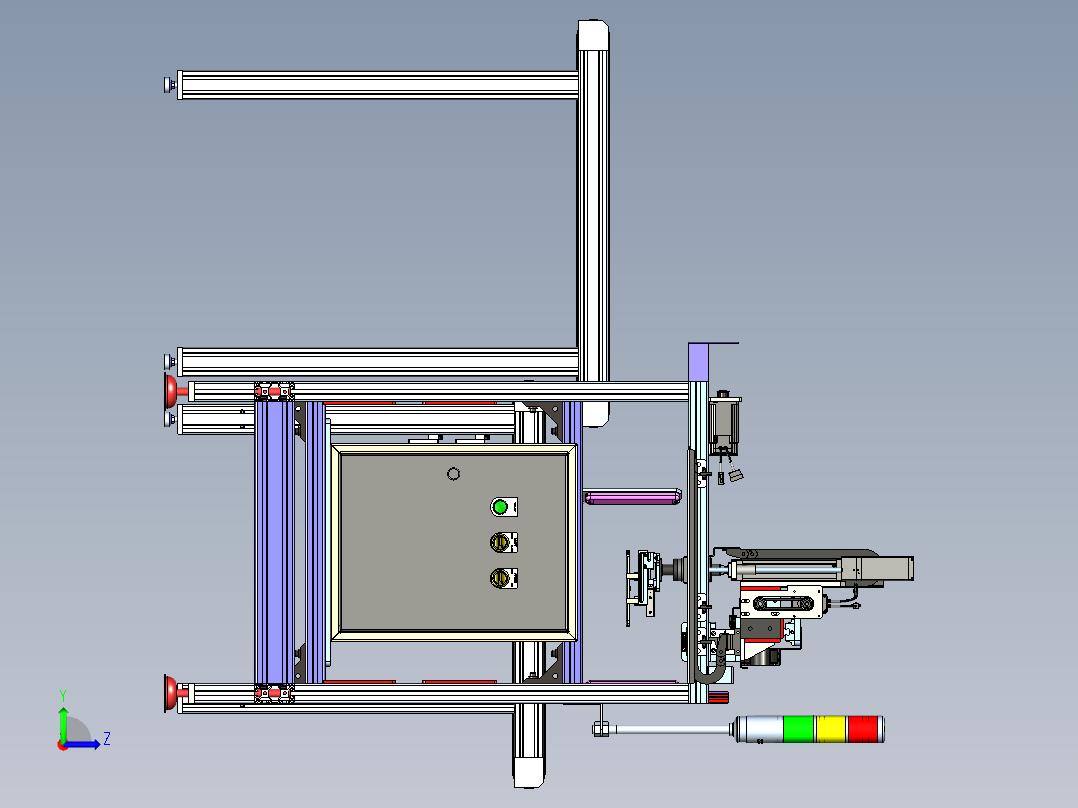 PICK AND PLACE 3轴拾取并放置结构左视图