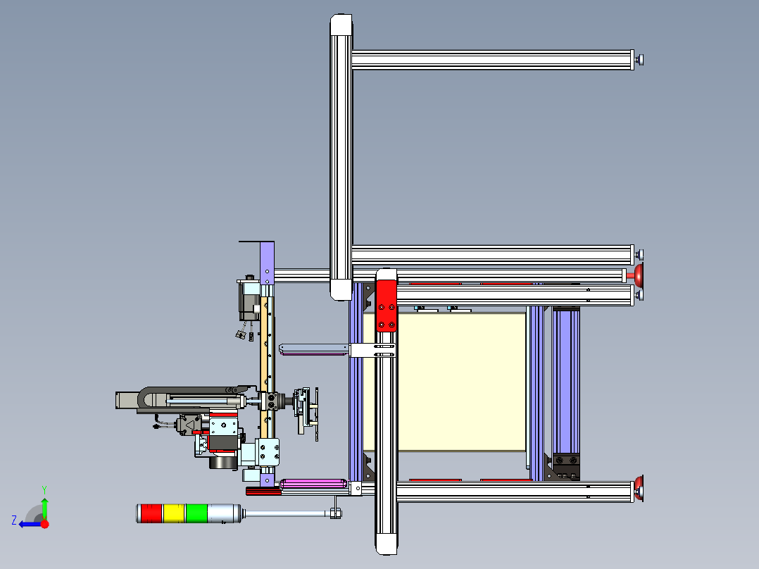 PICK AND PLACE 3轴拾取并放置结构右视图