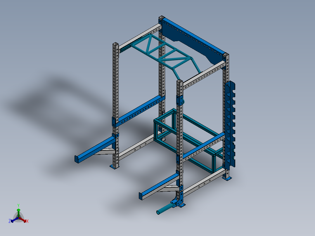 A3003759-动力架健身器材正等轴测图