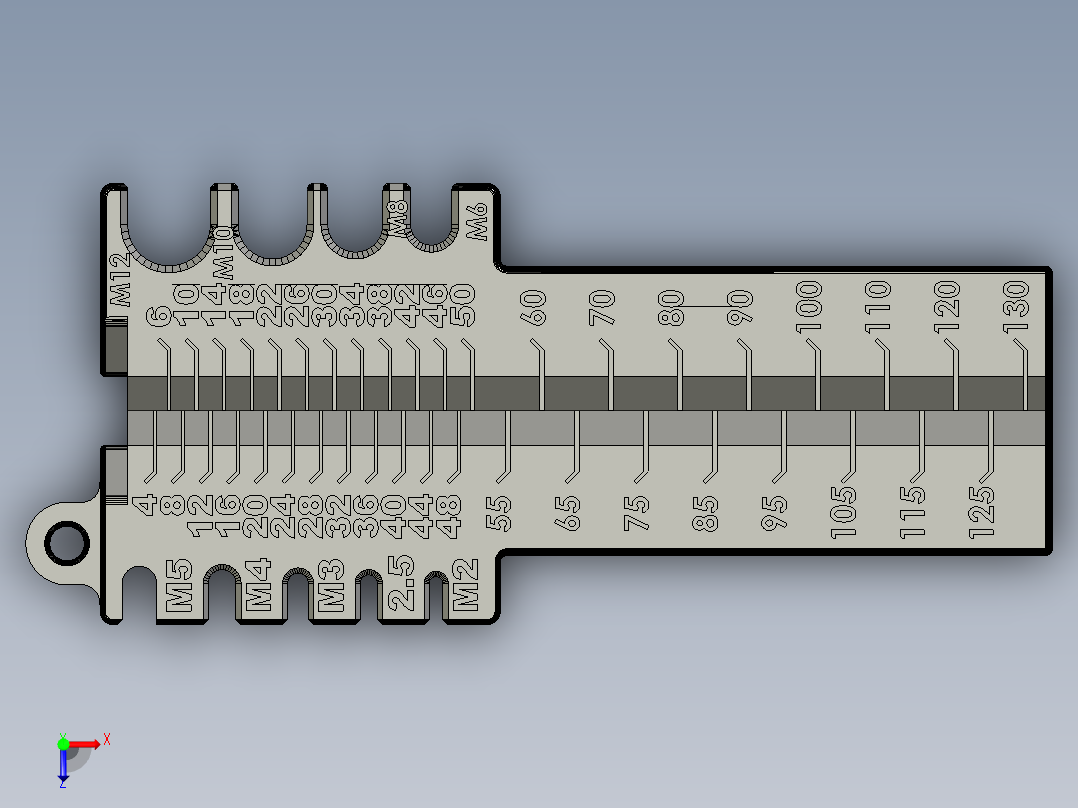 公制螺纹测量装置俯视图