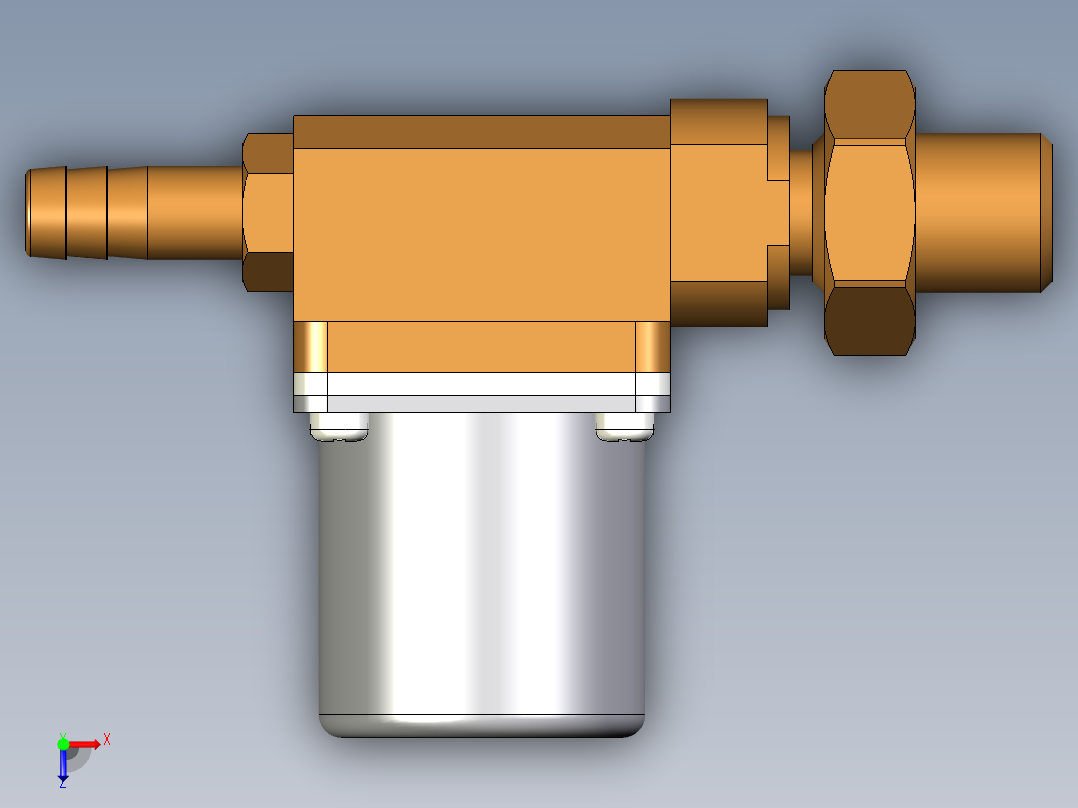 送丝机电磁阀俯视图