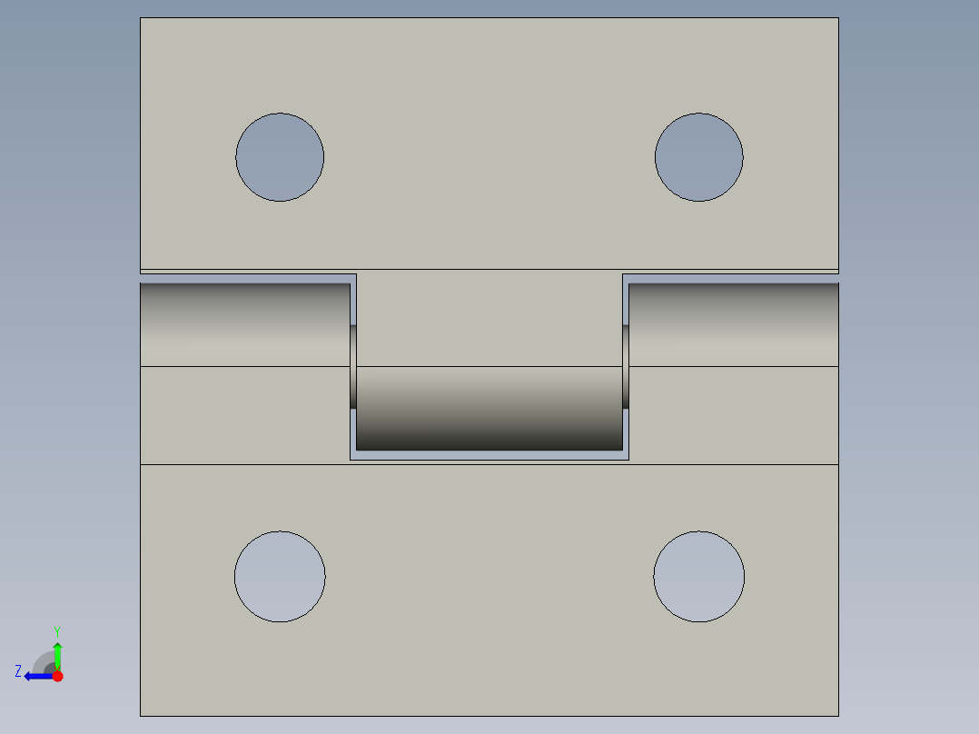 SZJ12300M格蓝特不锈钢表面处理镜光M6孔孔距30X30合页长宽高50X50X105右视图