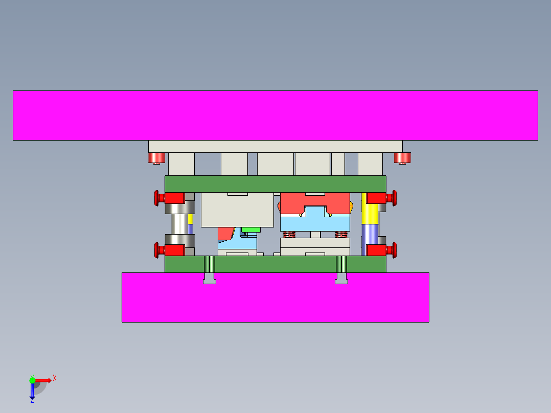 冲压四合一冲压模具俯视图
