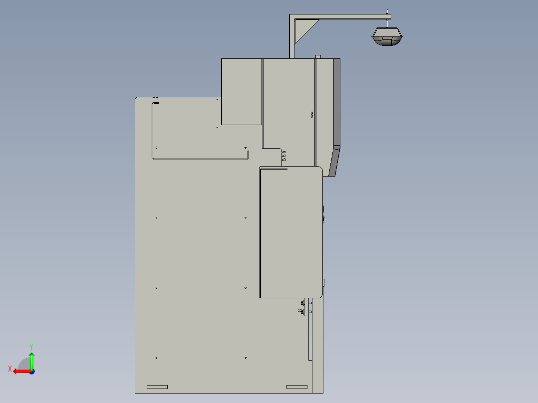 HW上海埃锡尔电液同步数控折弯机PSH-100-3200SM(工作台长度3200开启高度525候口深度400油缸行程250主电机功率75重量7250kg现场测绘过安装及外形尺寸后视图