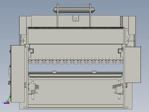 HW上海埃锡尔电液同步数控折弯机PSH-100-3200SM(工作台长度3200开启高度525候口深度400油缸行程250主电机功率75重量7250kg现场测绘过安装及外形尺寸右视缩略图