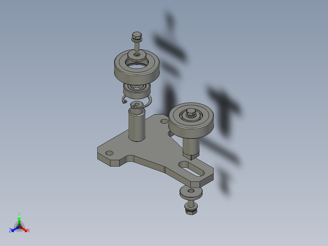 THK-A2500天轨从导轮组件主视图