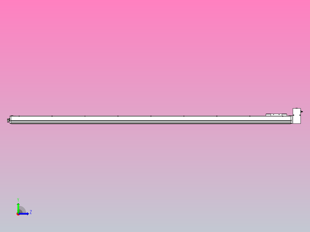 SCM14-2250-LU滚珠花健、支撑座、滚珠丝杠、交叉导轨、直线模组左视图