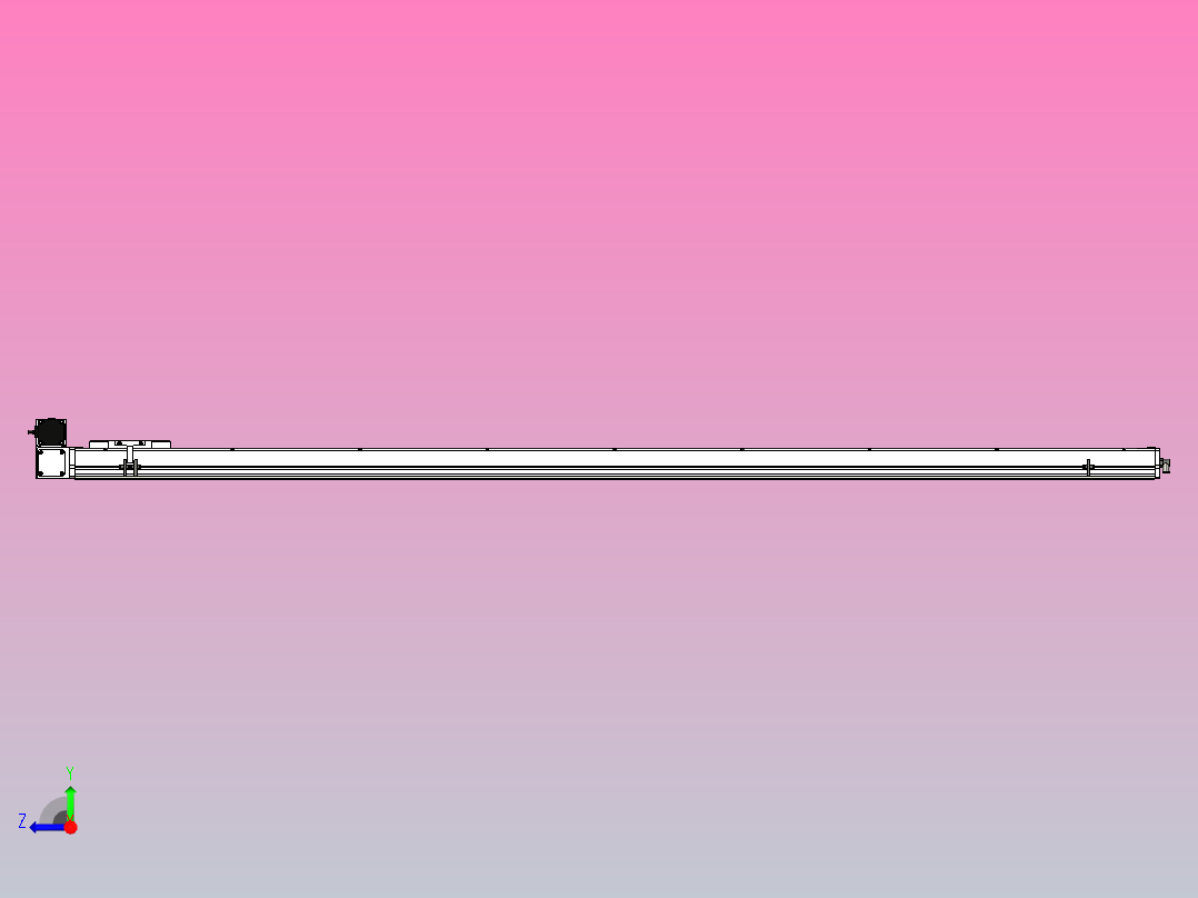 SCM14-2250-LU滚珠花健、支撑座、滚珠丝杠、交叉导轨、直线模组右视图