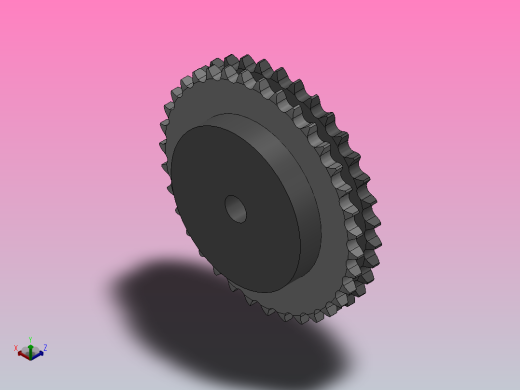 直孔链轮10B型_35-10B-2正等轴测缩略图