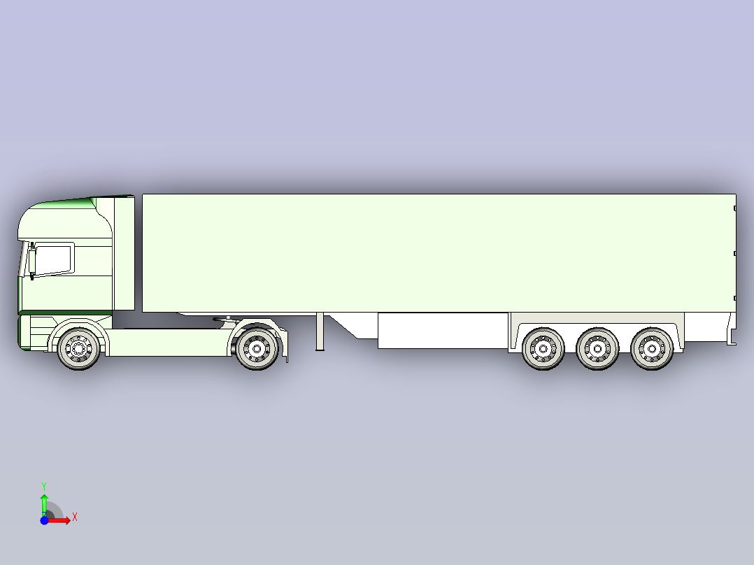 大型货运车3D模型前视图