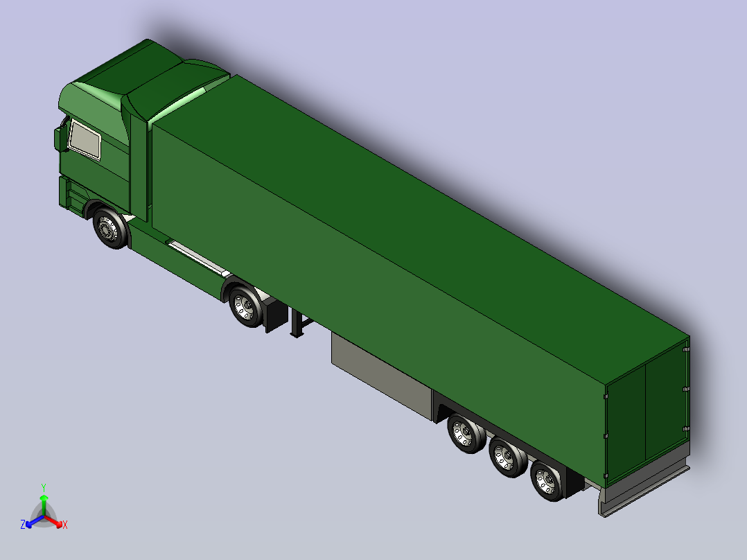 大型货运车3D模型正等轴测图