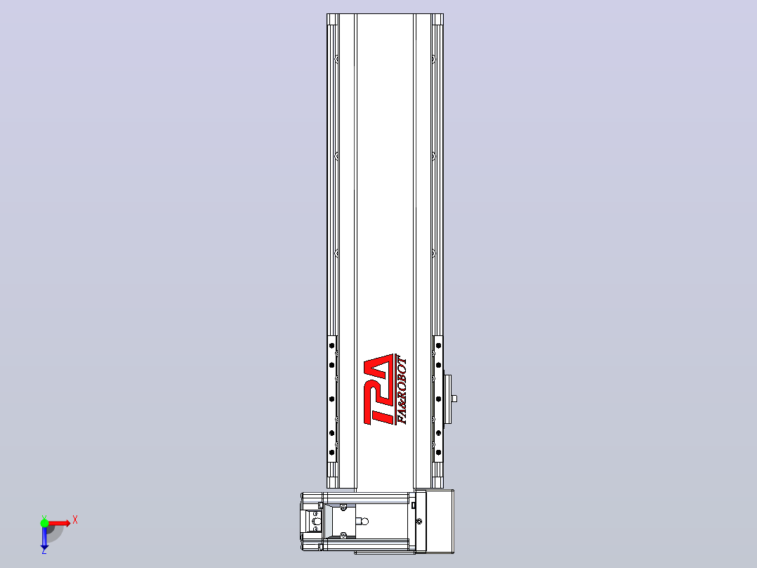 皮带直线轴半封闭可选导轨TPA-HNB-120D-110-L250-RU-C-P40-N3俯视图