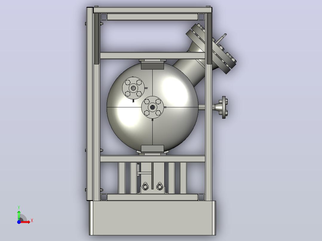 丙烷蓄能器 3D 模型前视图