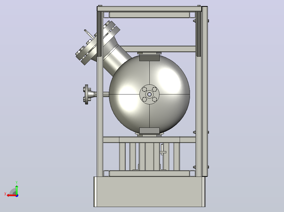 丙烷蓄能器 3D 模型后视图
