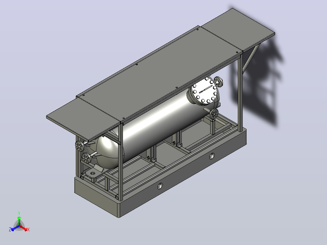 丙烷蓄能器 3D 模型正等轴测图