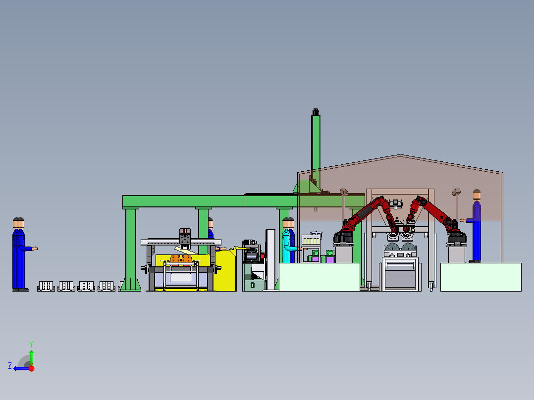 混凝土轨枕生产线右视图