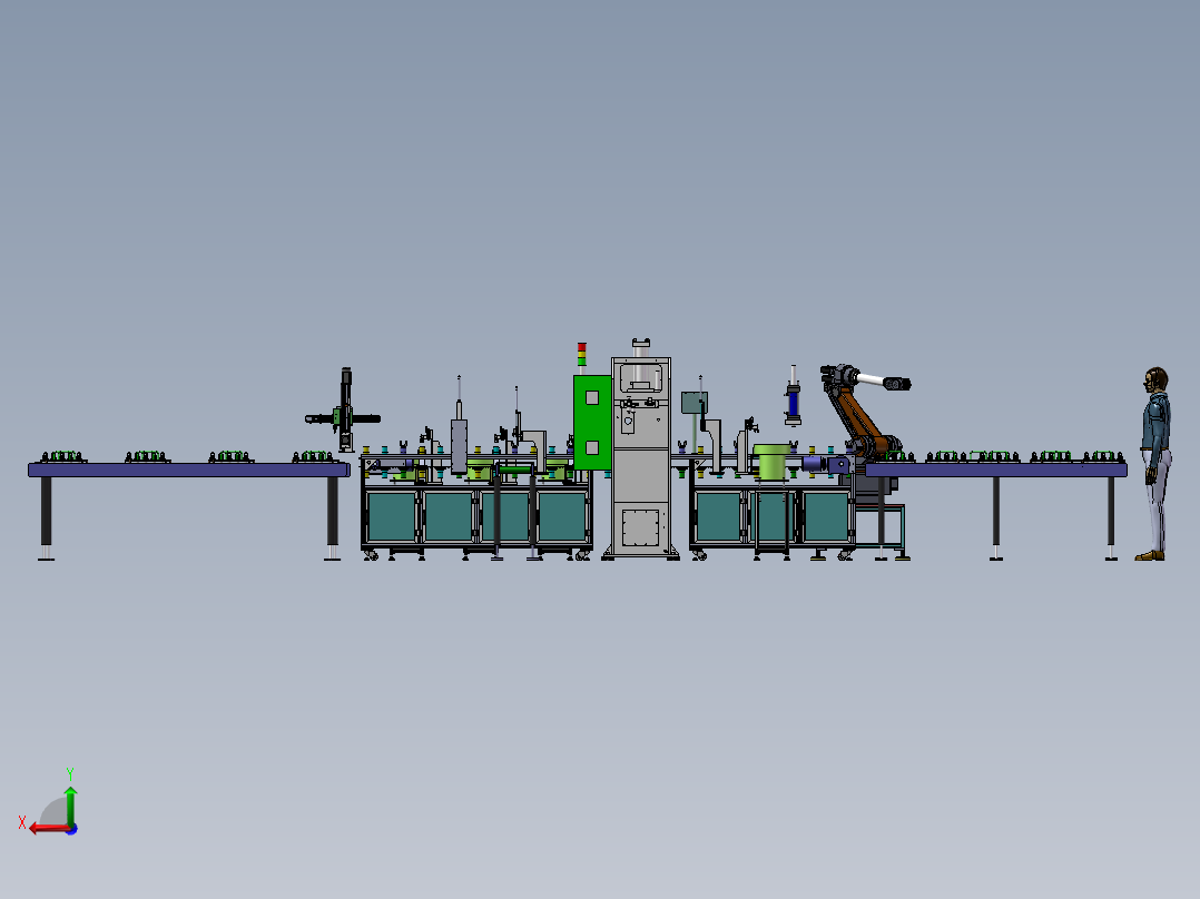万向节生产线后视图